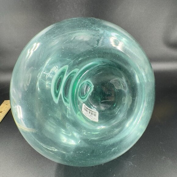 Paola Navone Riviera Crate And Barrel Glass Vase Carafe Decanter Green Signed - Picture 9 of 14